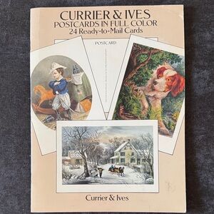 1992 Vintage Currier & Ives Postcards in Full Color